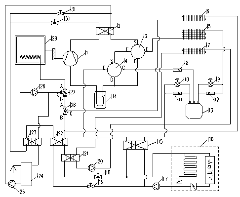 Air conditioning system capable of thermally recycling fuel gas