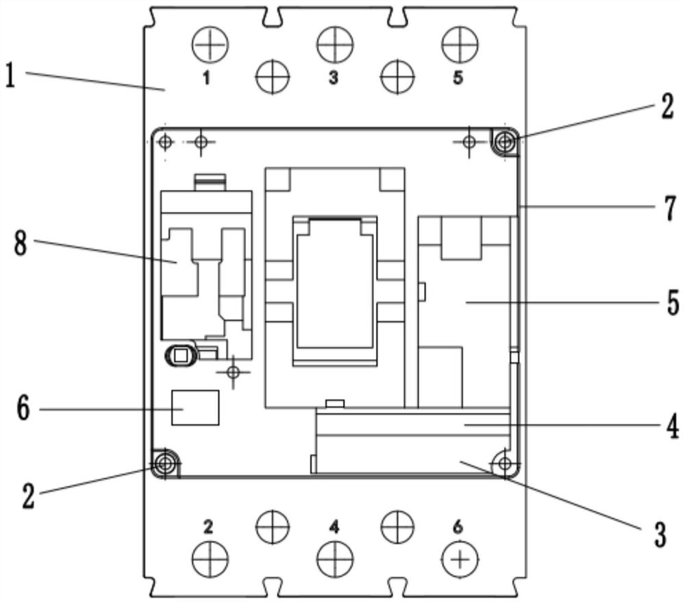 Fusion-type molded case circuit breaker middle cover and circuit breaker