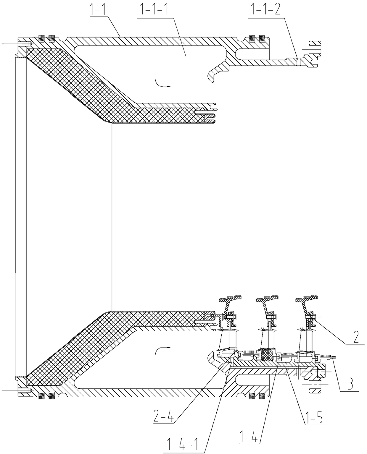 Turbine stator structure for helium turbine