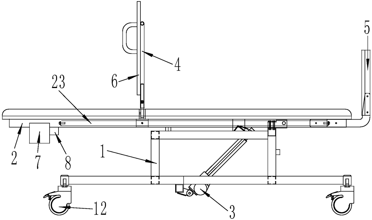 Upstanding rehabilitation bed convenient to move