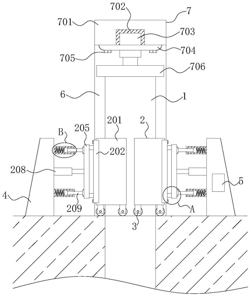 Pie driving device for construction site pipe pile