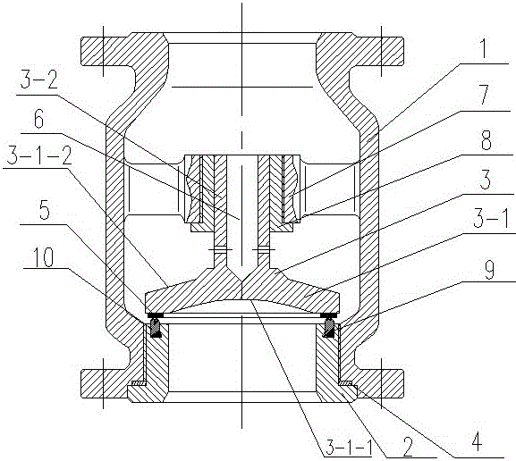 Through-flow check valve for chlorine gas