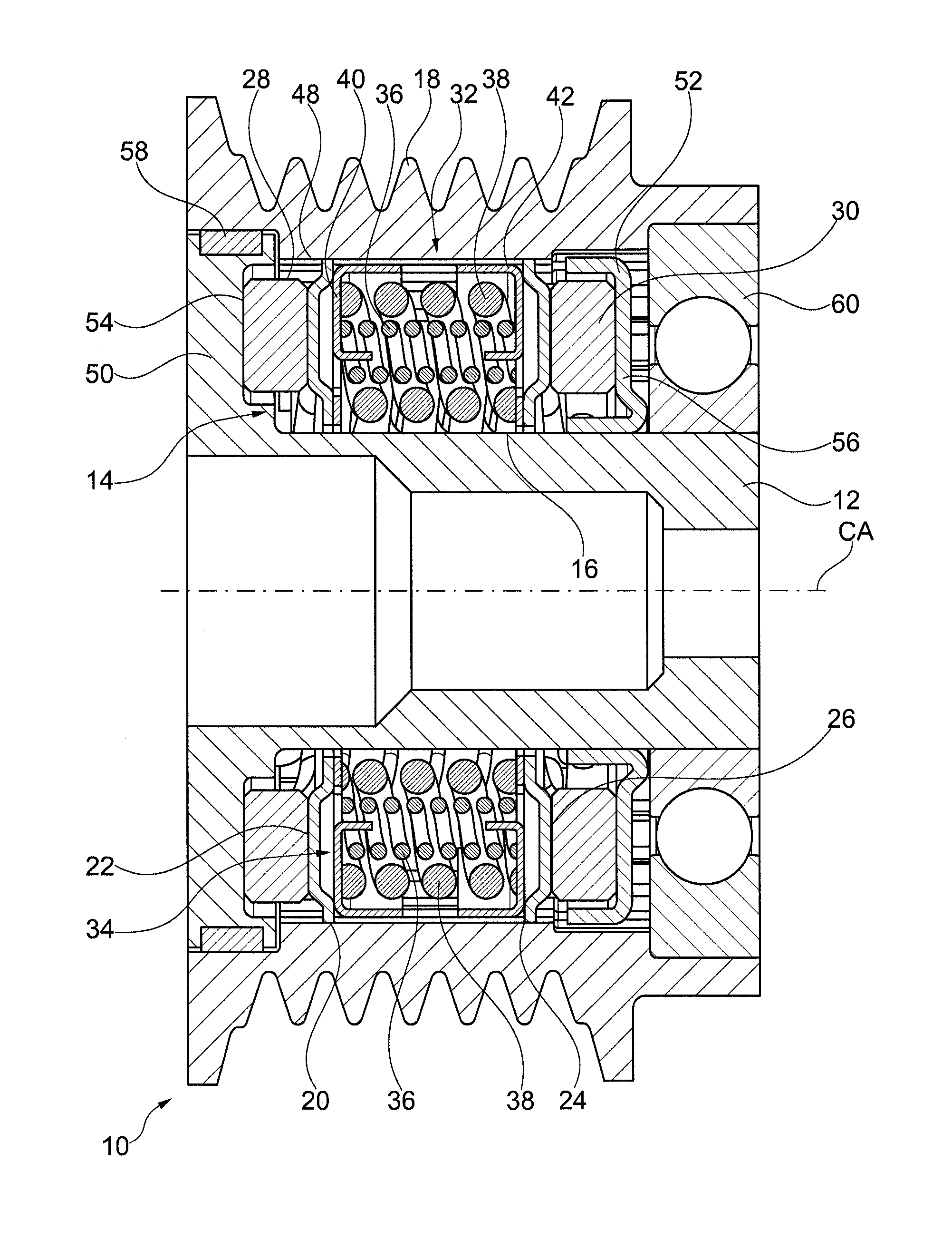 Pulley damper with one-way clutch