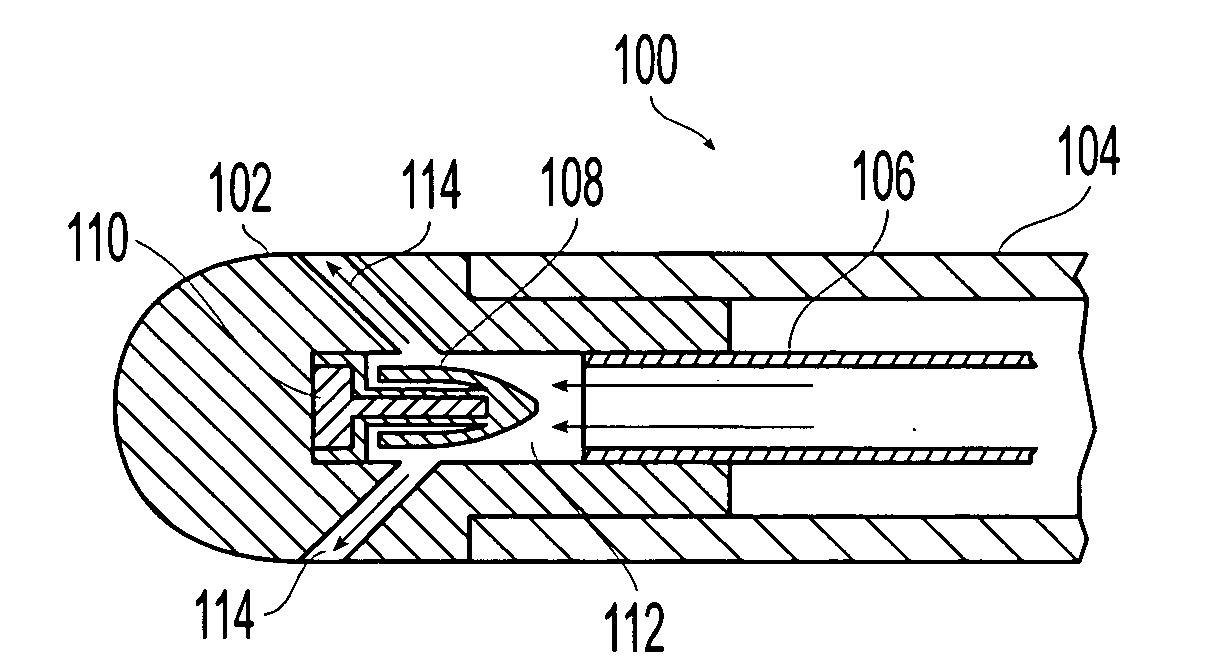 Irrigated ablation catheter having a valve to prevent backflow