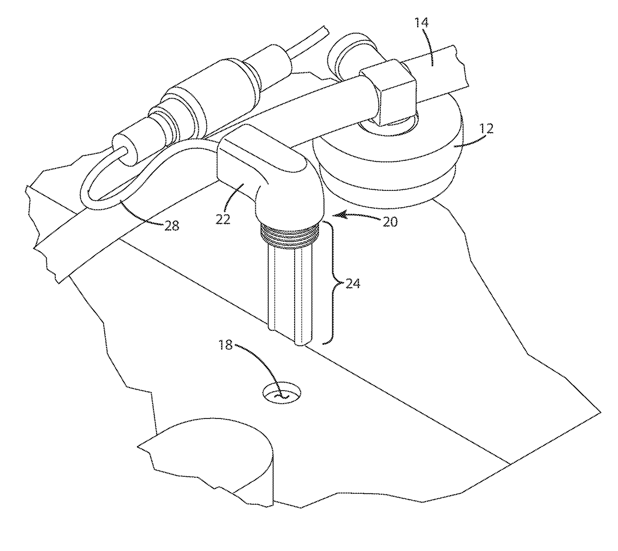 Liquid level sensor for battery monitoring systems