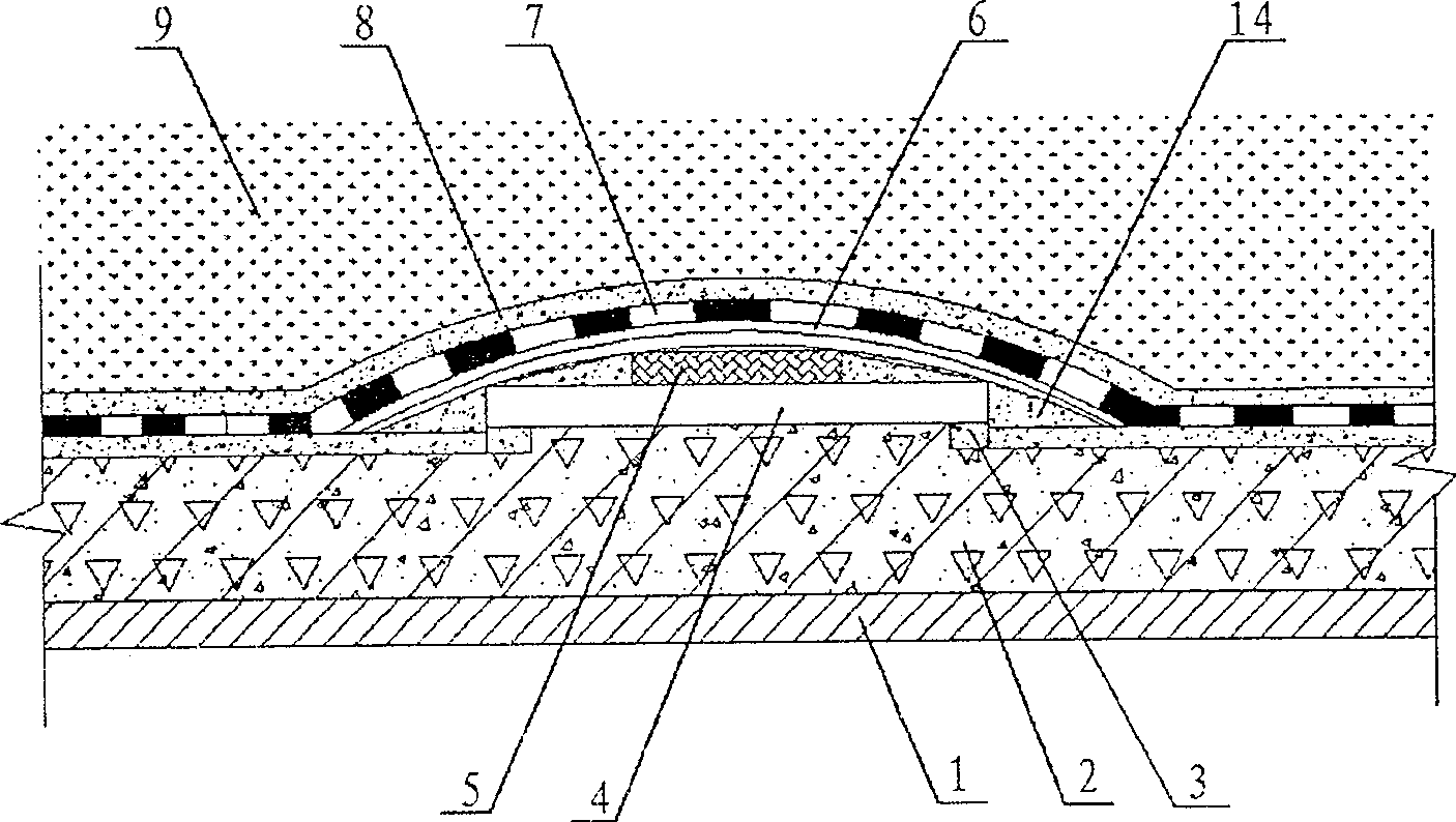 Pre-seal structure of post-subsidence pouring belt and construction method thereof