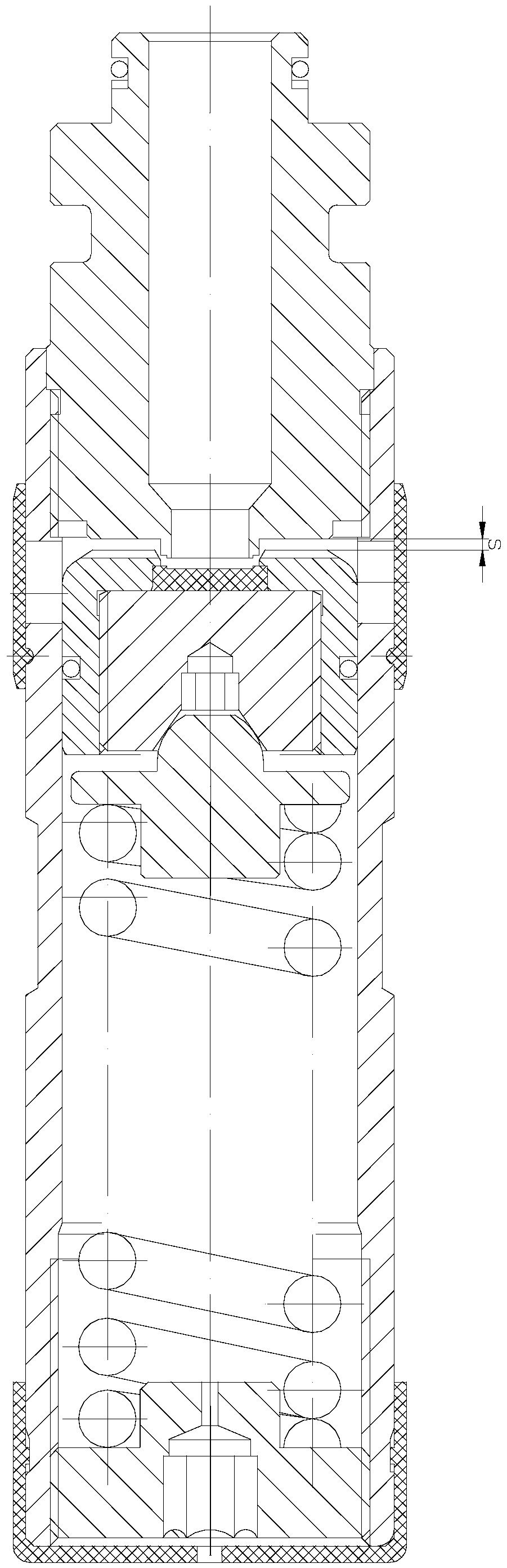 Switching mechanism for large-flow overflow safety valve