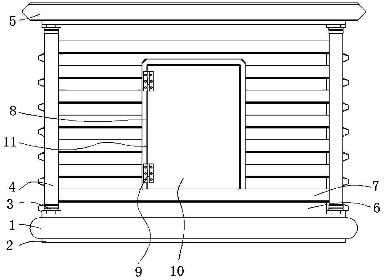 Fit type scenic area camping log cabin having stable frame structure