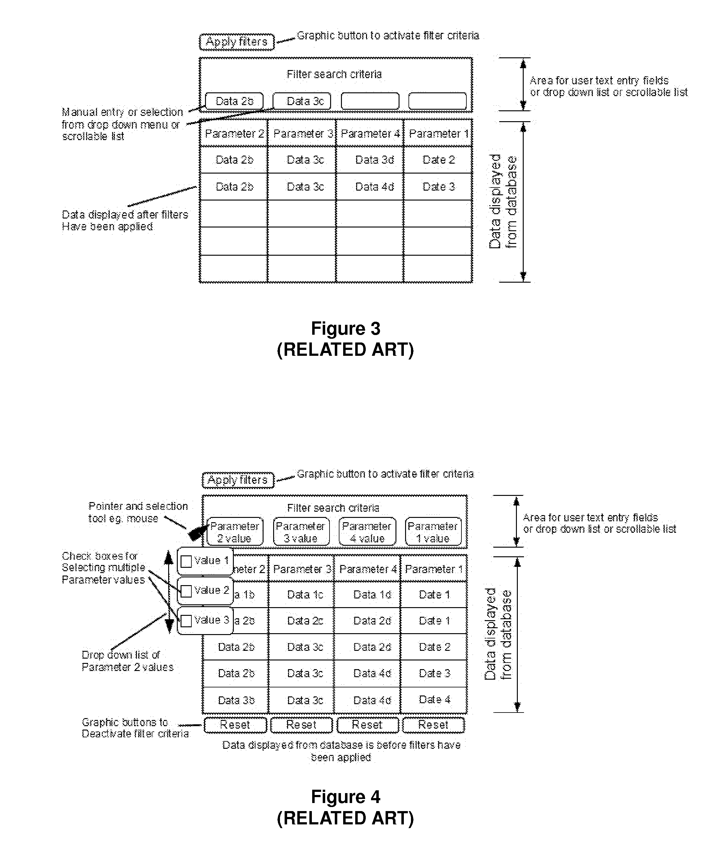 Methods and systems to display data records extracted from a database via a graphical user interface