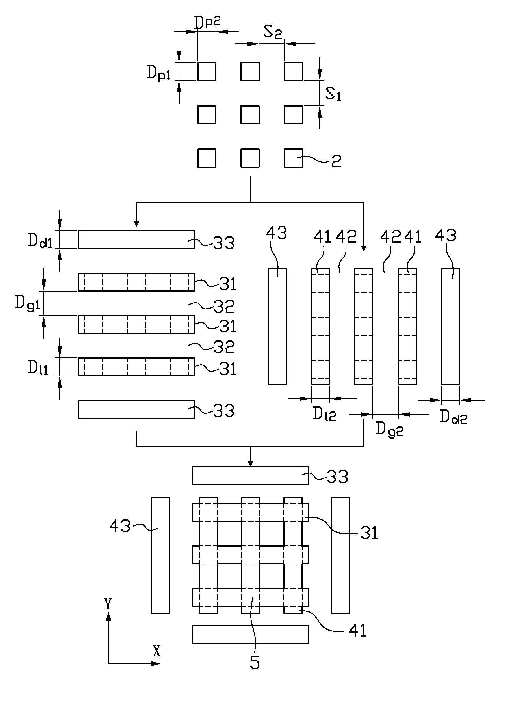 Method for double patterning lithography and photomask layout