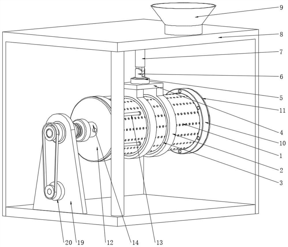 A sand screening device for construction with convenient material loading