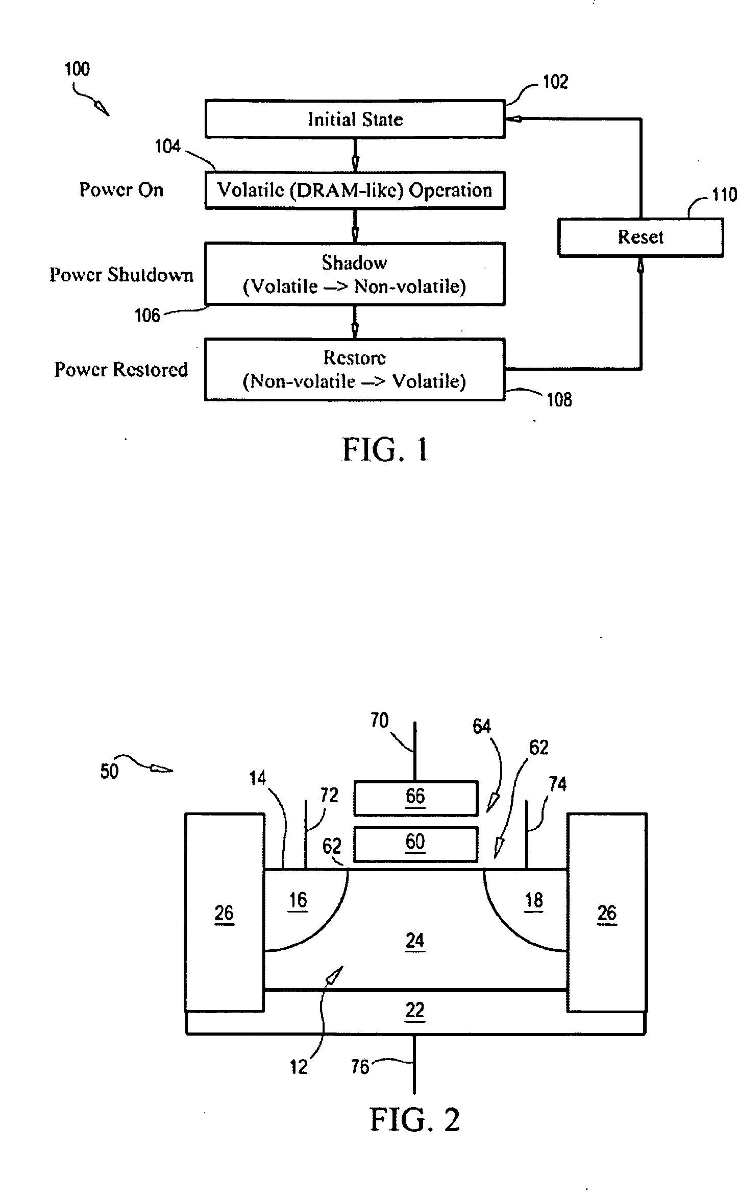 Semiconductor memory having both volatile and non-volatile functionality and method of operating