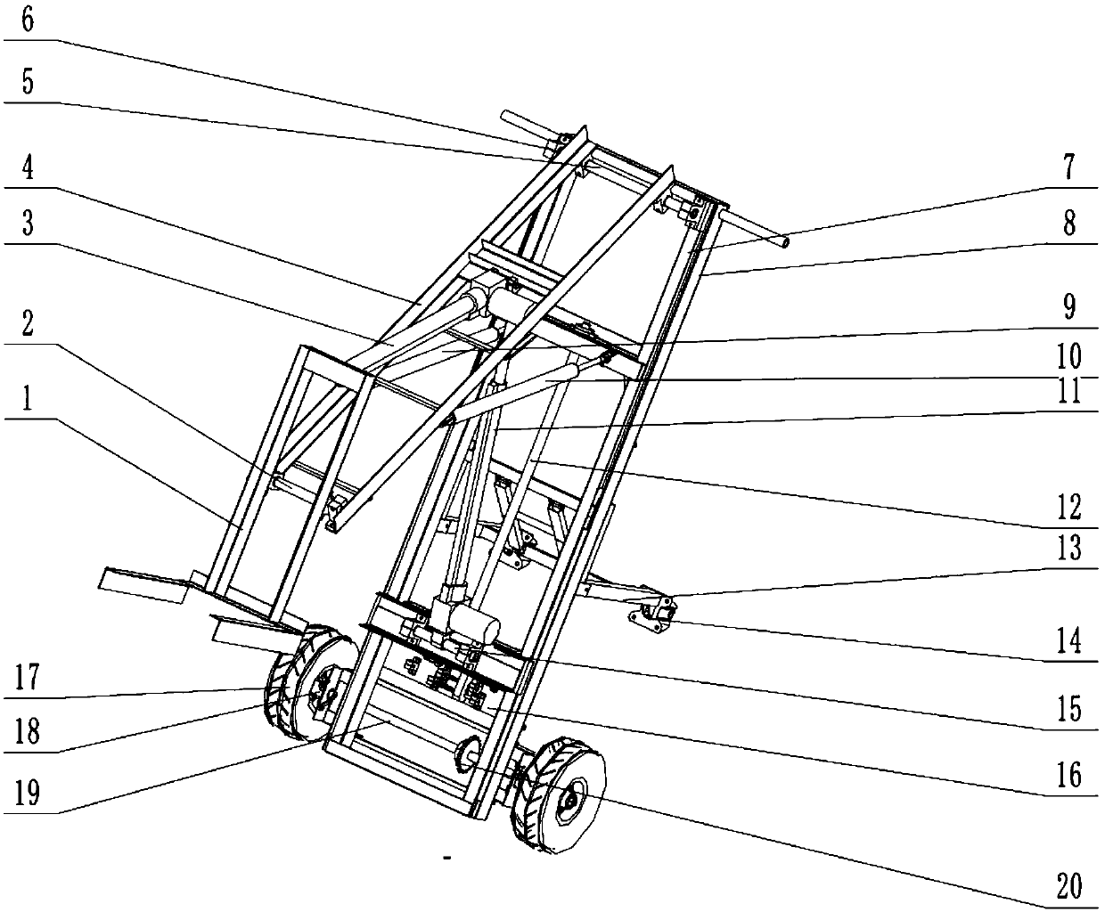 Portable loading, unloading and handling integrated obstacle vehicle