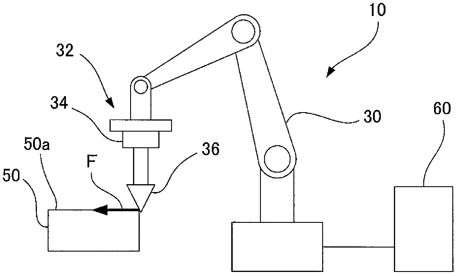 Deburring device including visual sensor and force sensor