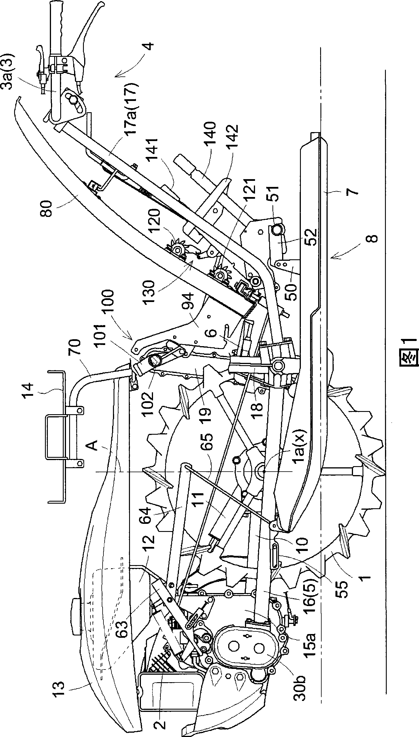 Walk-behind type paddy-field work machine