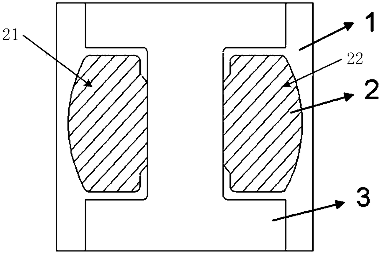 Metal bridge transducer element and manufacturing method thereof