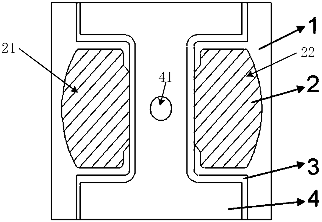 Metal bridge transducer element and manufacturing method thereof