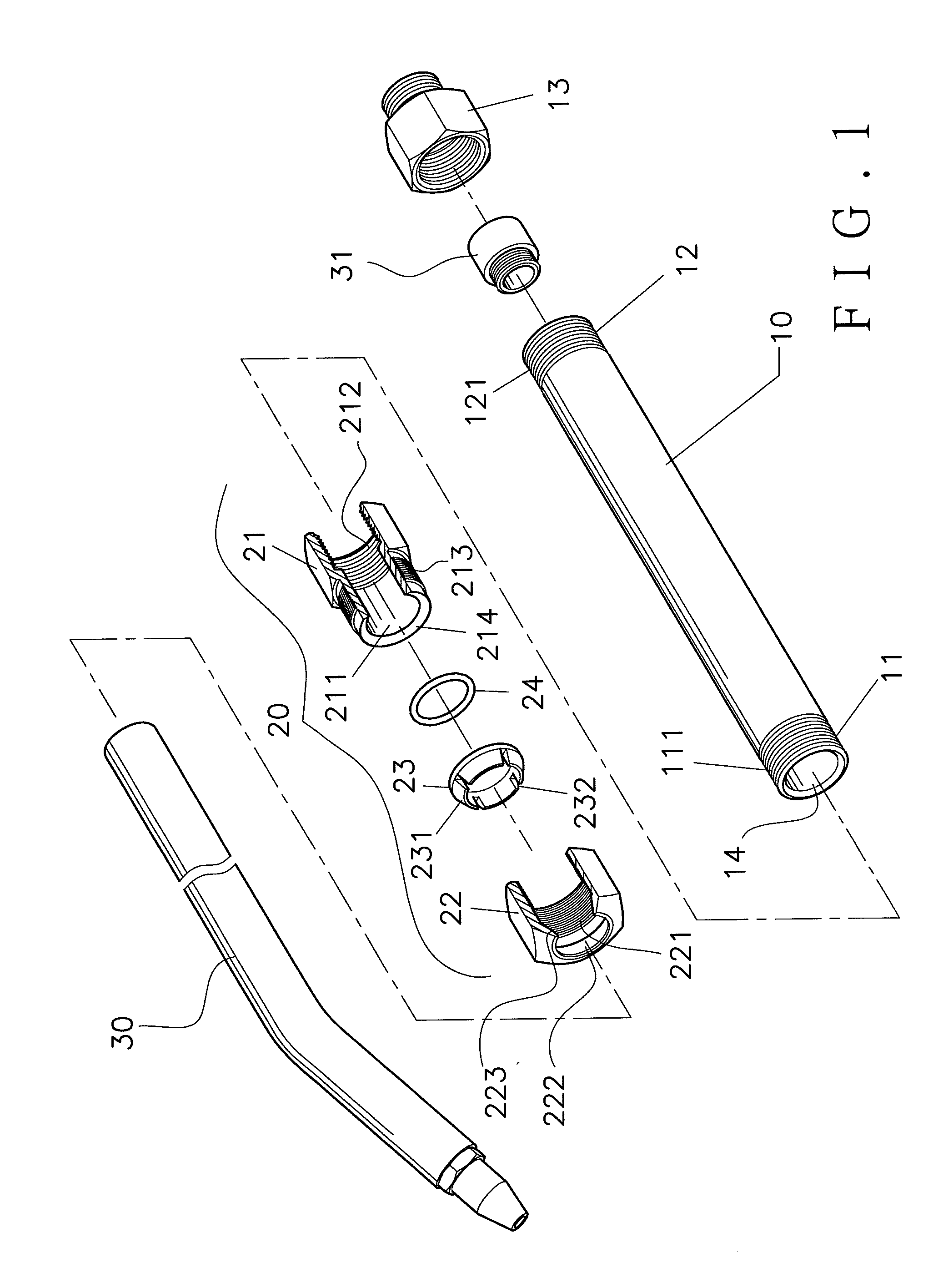 Retractable pipe structure of air blow gun