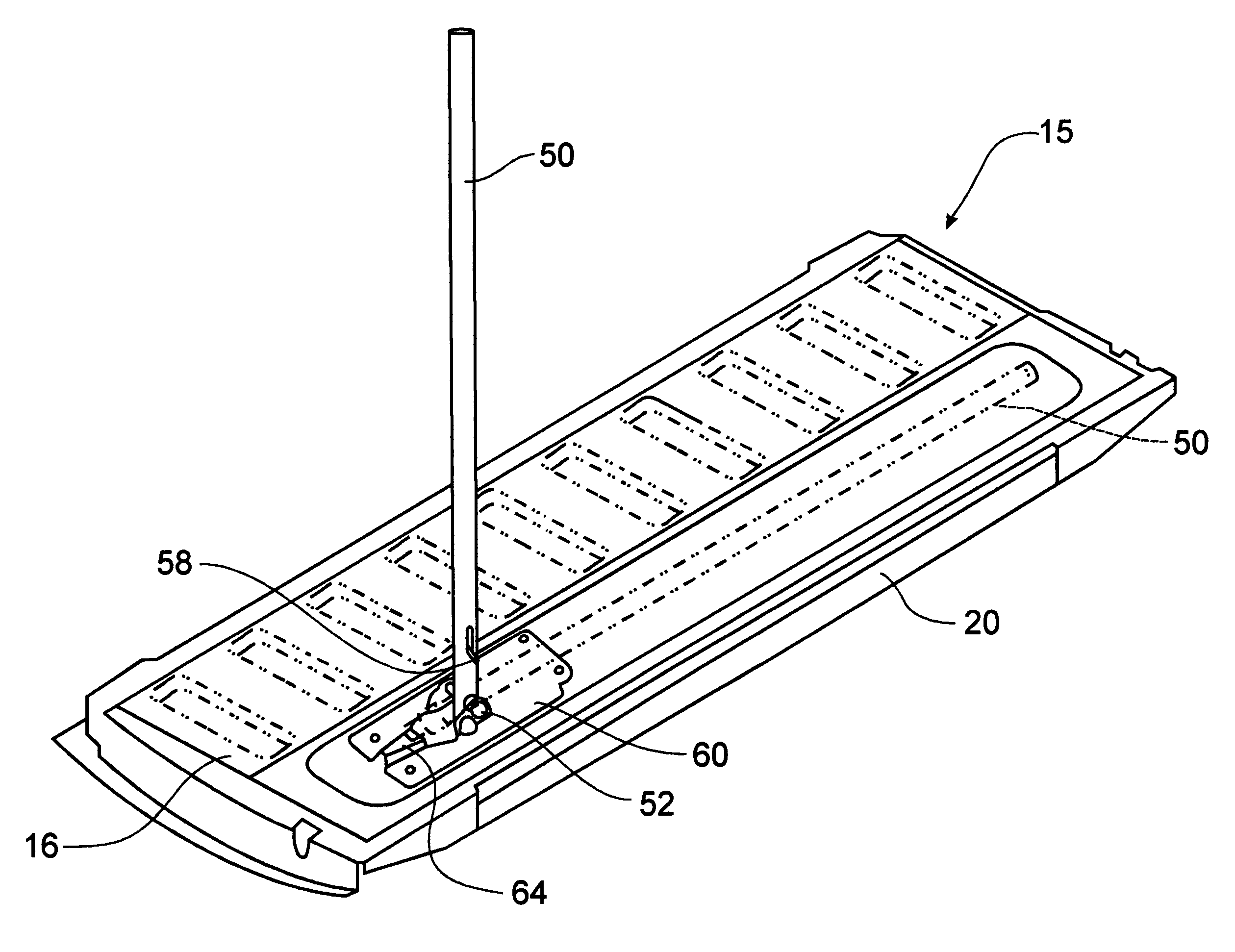 Grab handle with spring-loaded striker for pick-up trucks