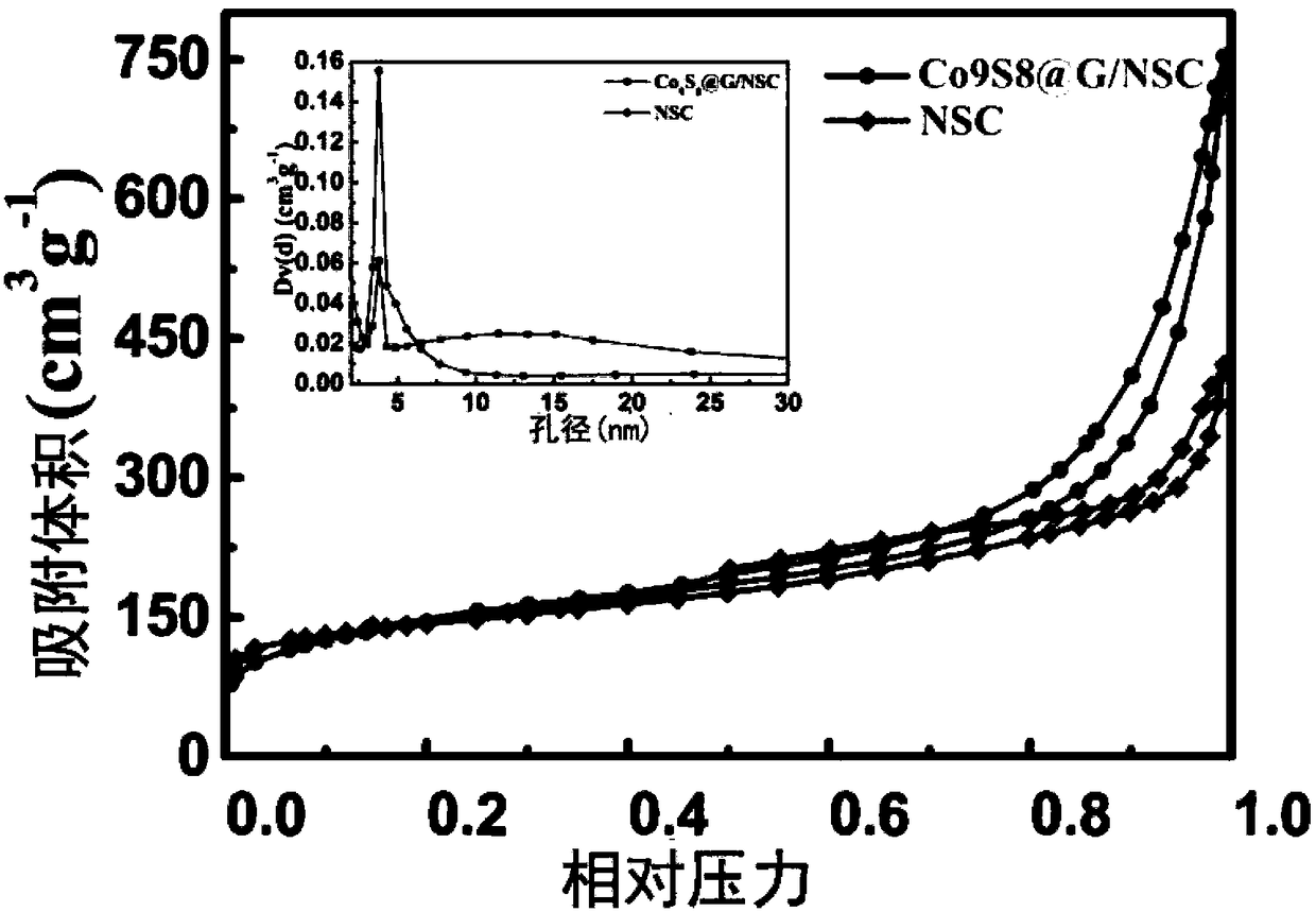 Cobalt sulfide doped nanoporous carbon electrocatalyst as well as preparation method and application thereof