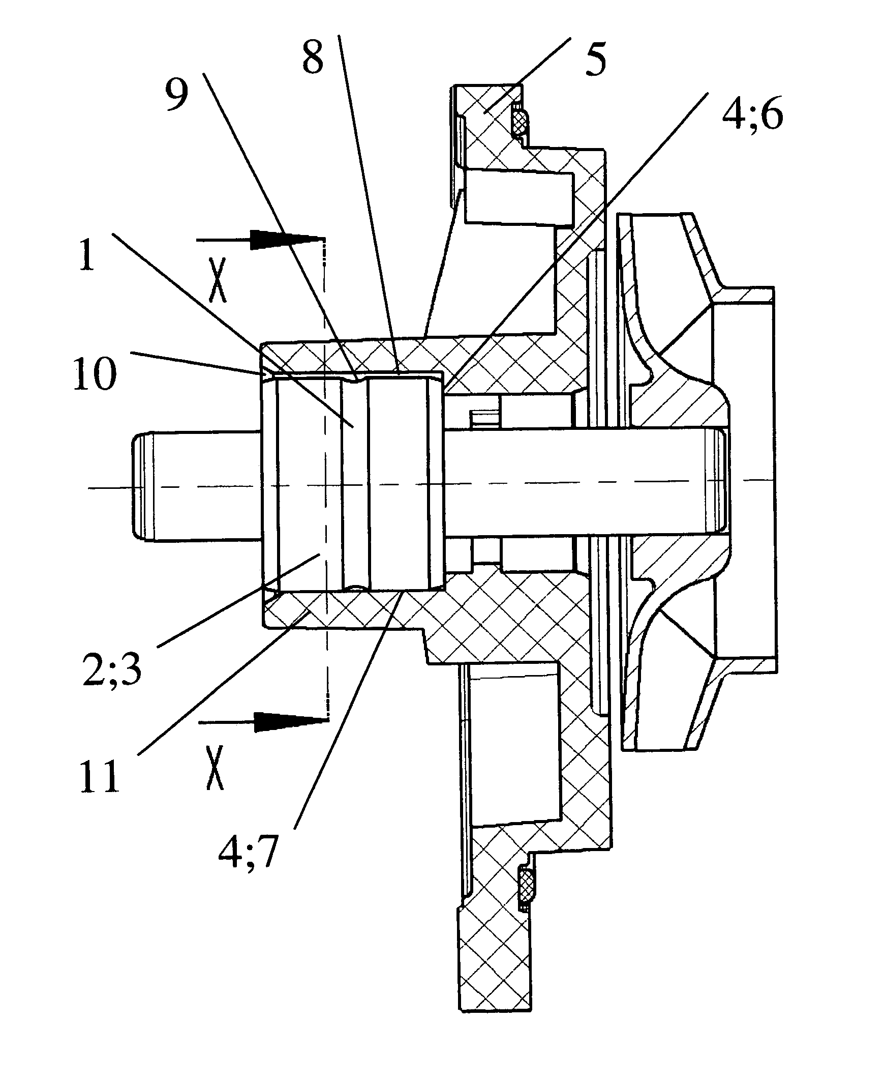 Assembly and method for mounting a pump bearing in/on plastic coolant pump housings