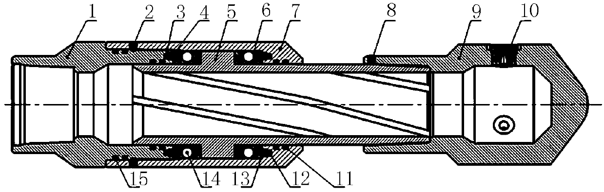 A rotary hydraulic jet cutting casing tool and its construction method