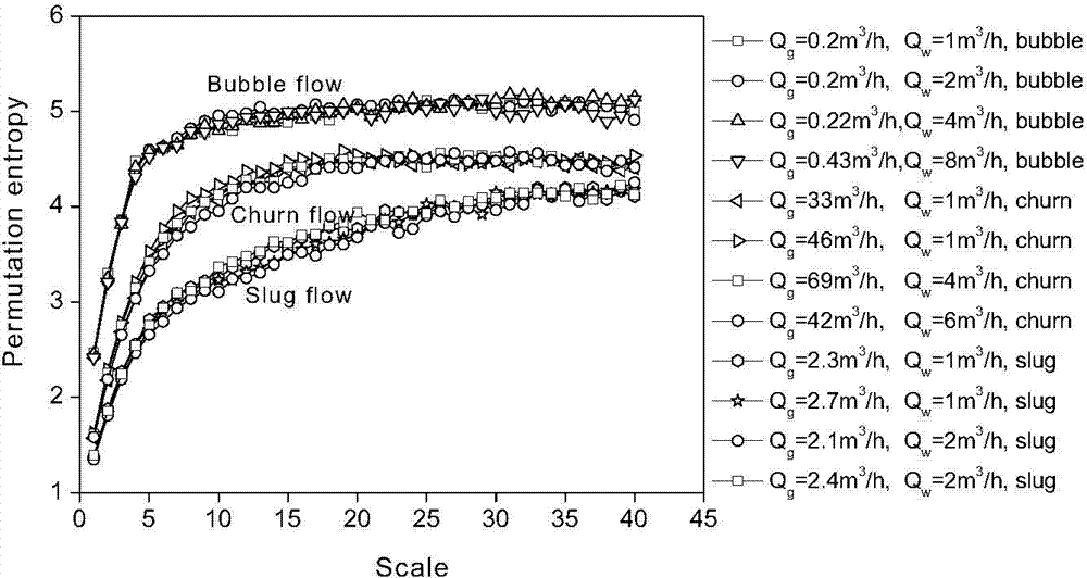 Gas-liquid two-phase flow dynamics representation and identification method based on multi-scale arrangement entropy