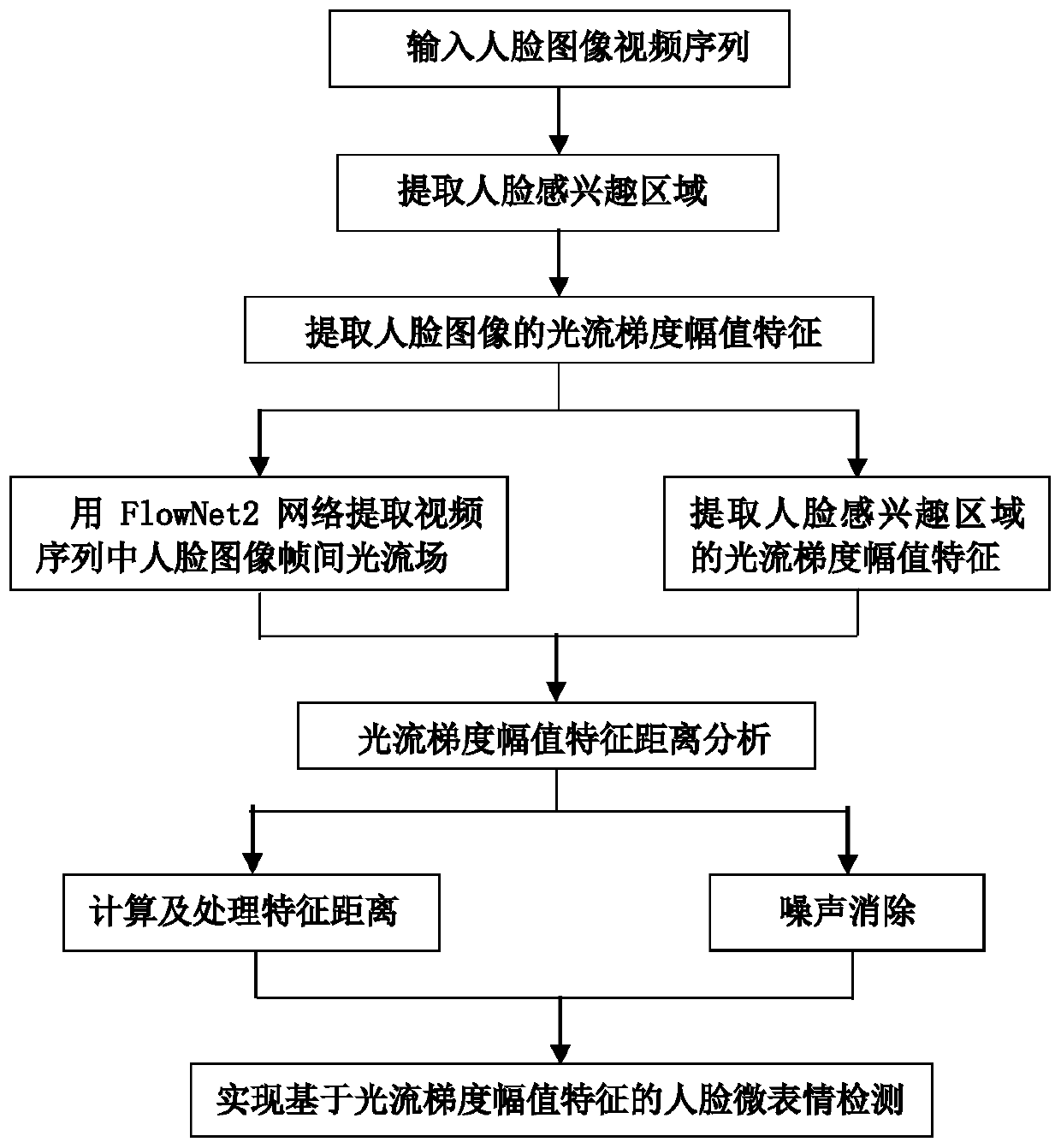 Optical flow gradient amplitude characteristic-based subtle facial expression detection method