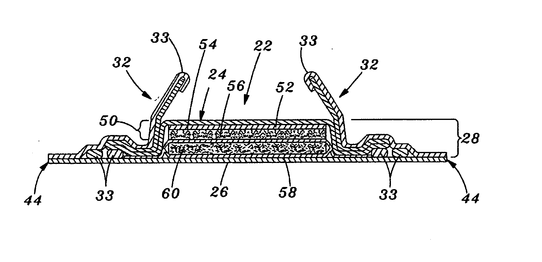 Flexible absorbent article with improved body fit