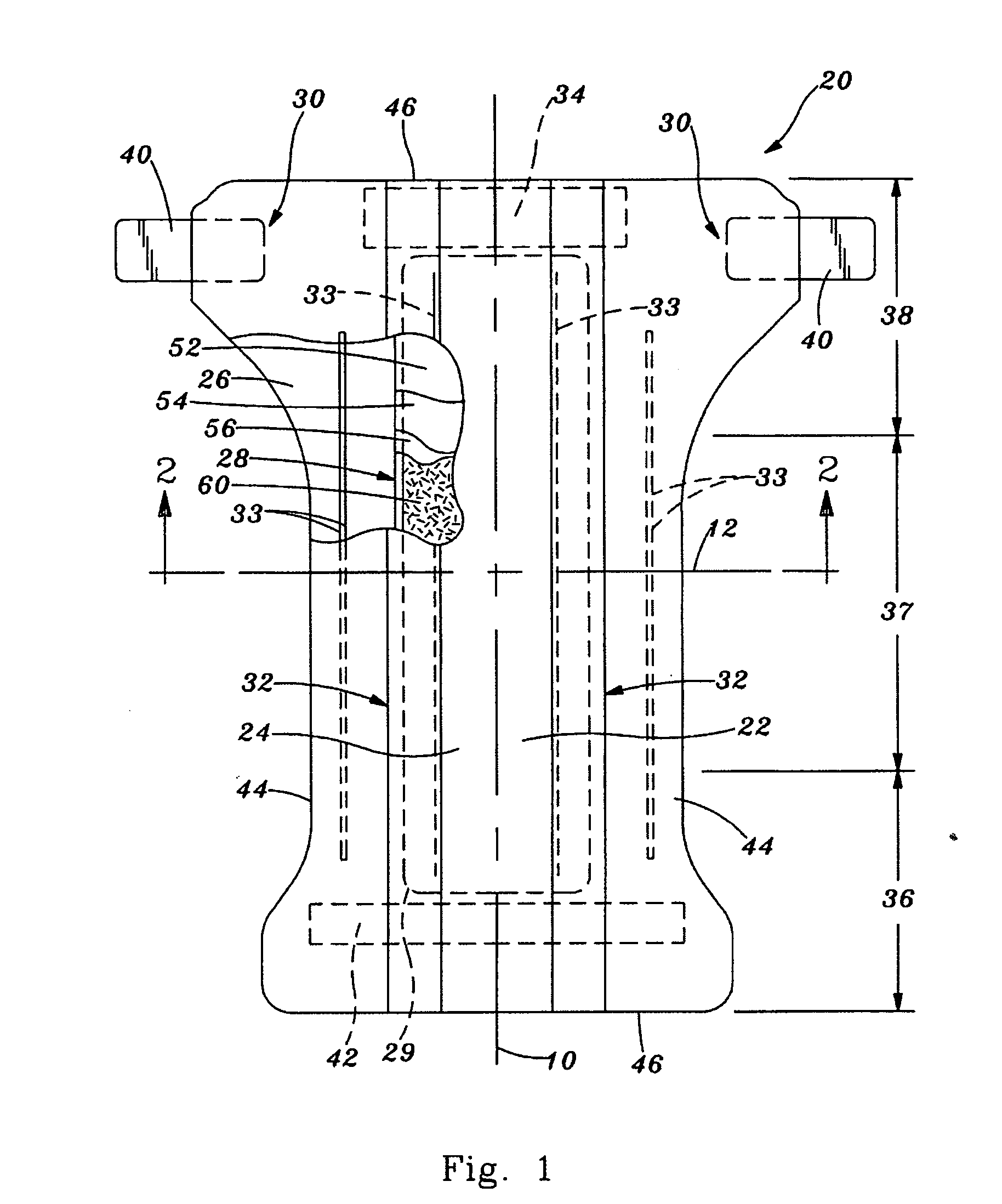 Flexible absorbent article with improved body fit