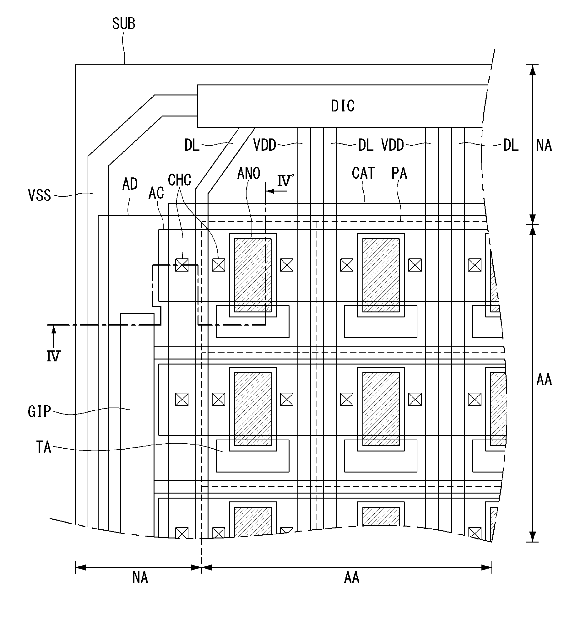 Large area organic light emitting diode display