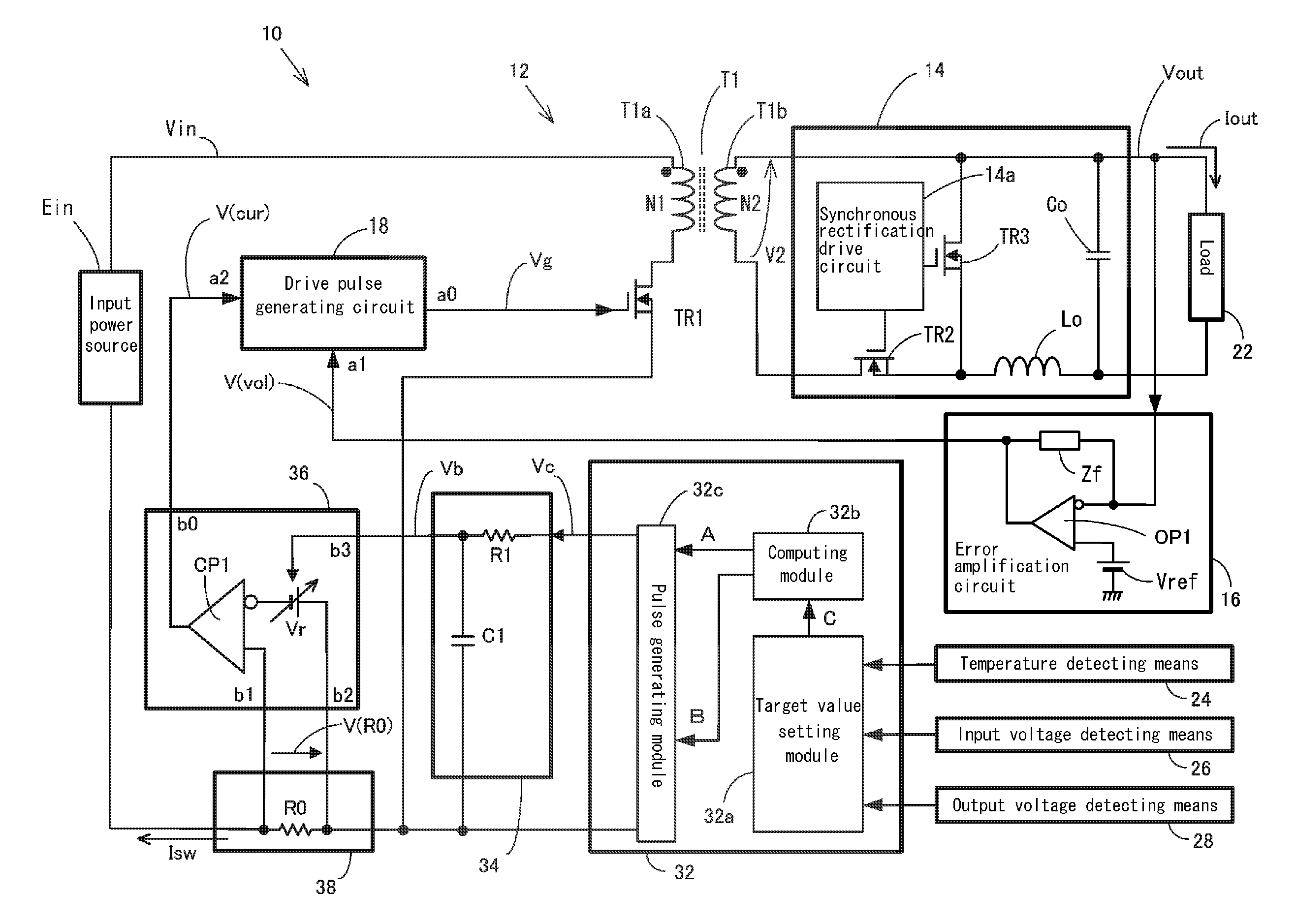 Switching power source device and drive method thereof