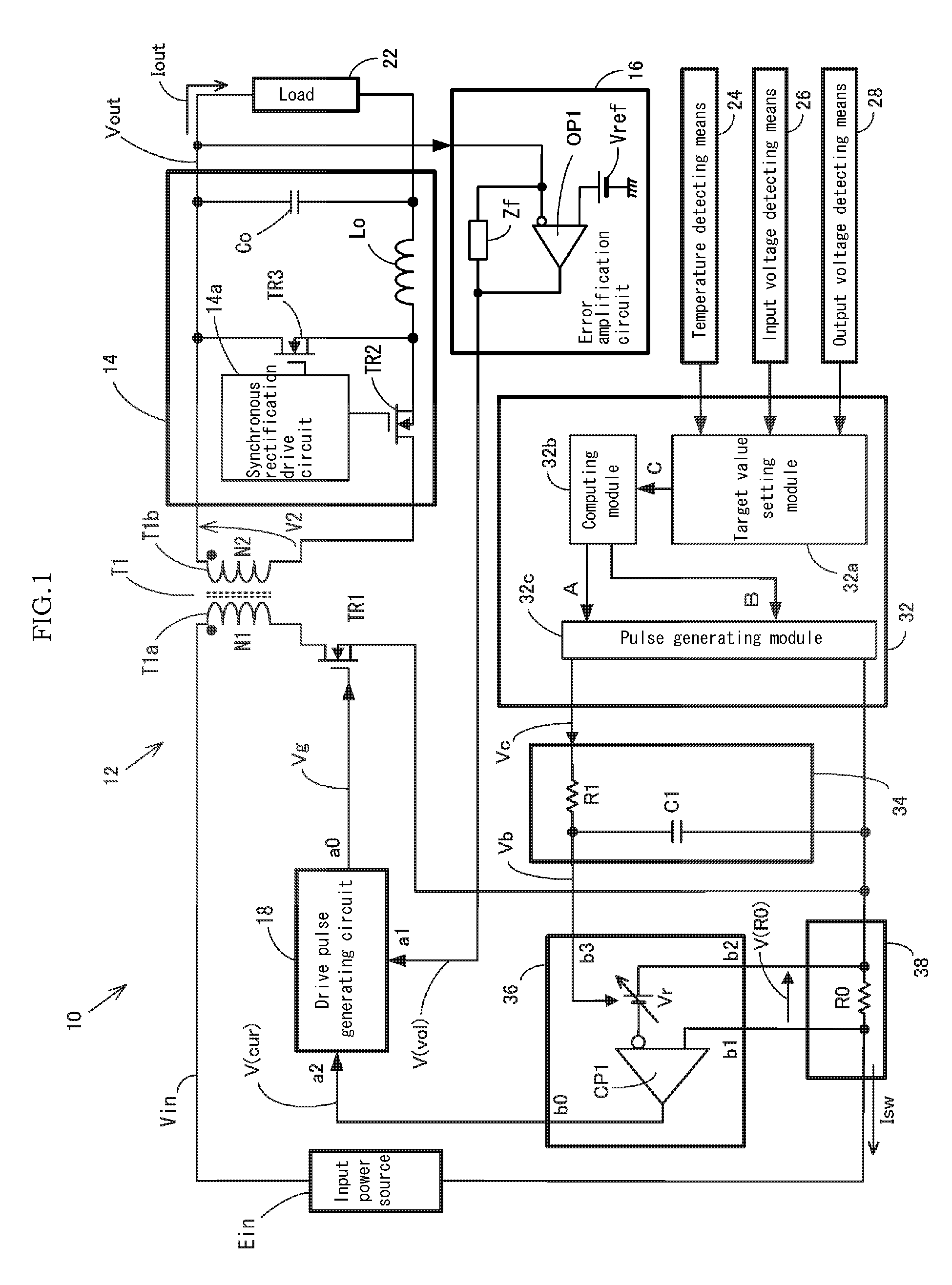 Switching power source device and drive method thereof