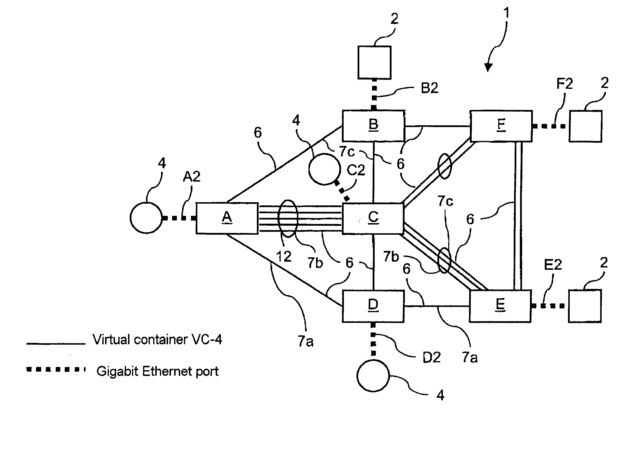 Method for controlling the transport capacity for data transmission via a network, and network