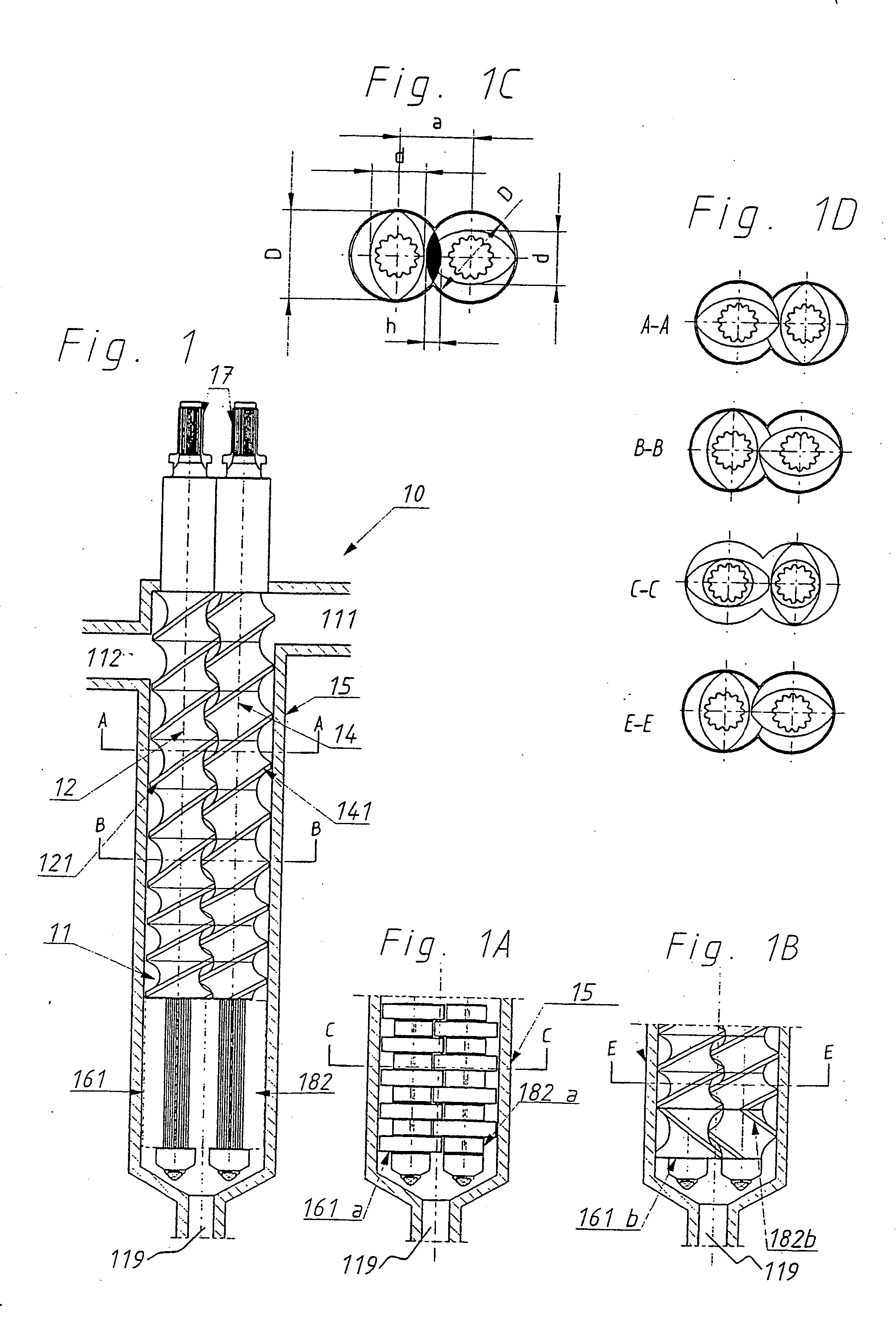 Mixing and kneading device for polymer compositions