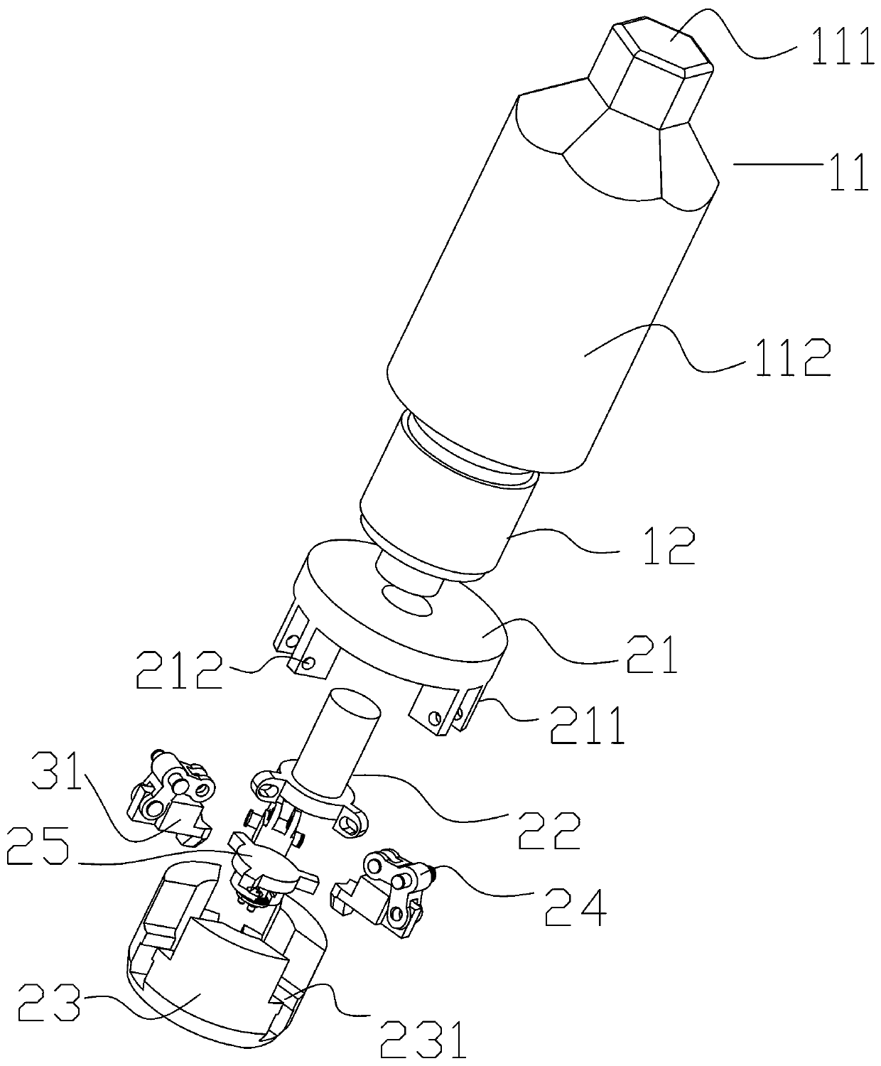 A tightening manipulator for a self-returning c-groove precision screw tightening robot