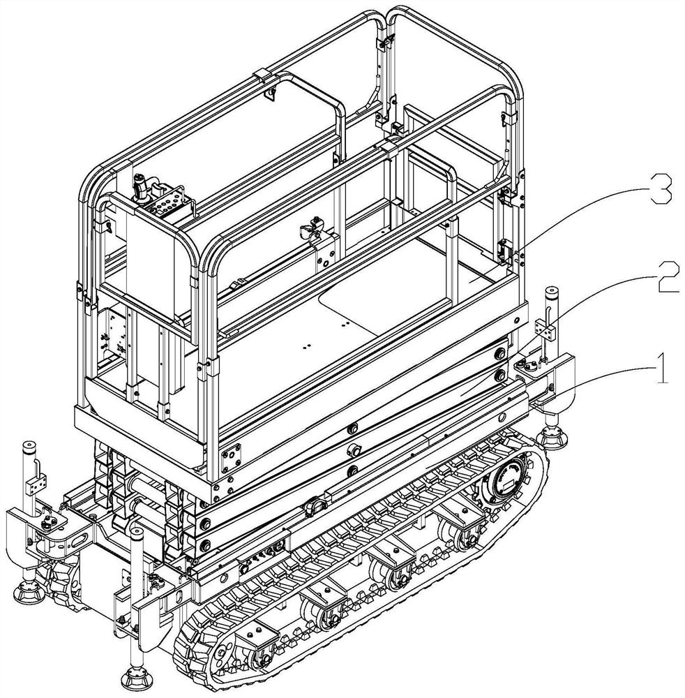 Crawler shear forklift with detachable supporting legs