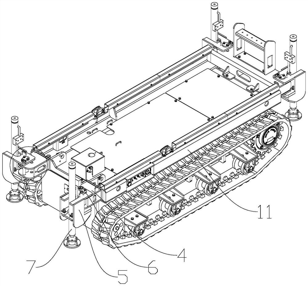 Crawler shear forklift with detachable supporting legs