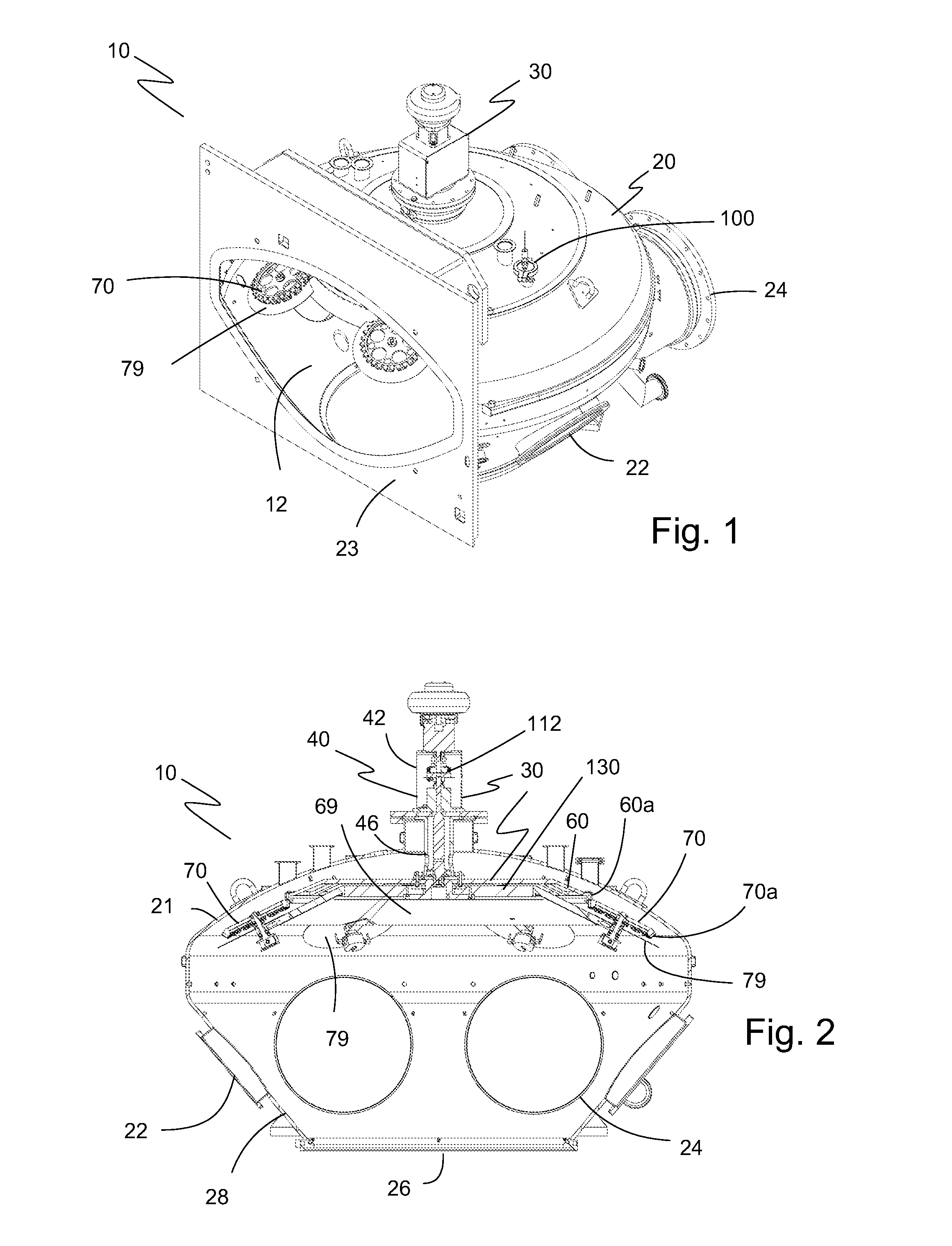 Non-contact magnetic drive assembly with mechanical stop elements