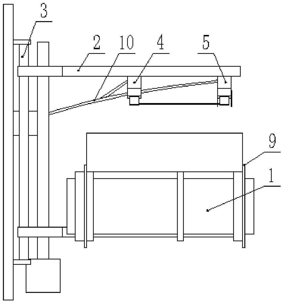 A spraying device before necking of cans