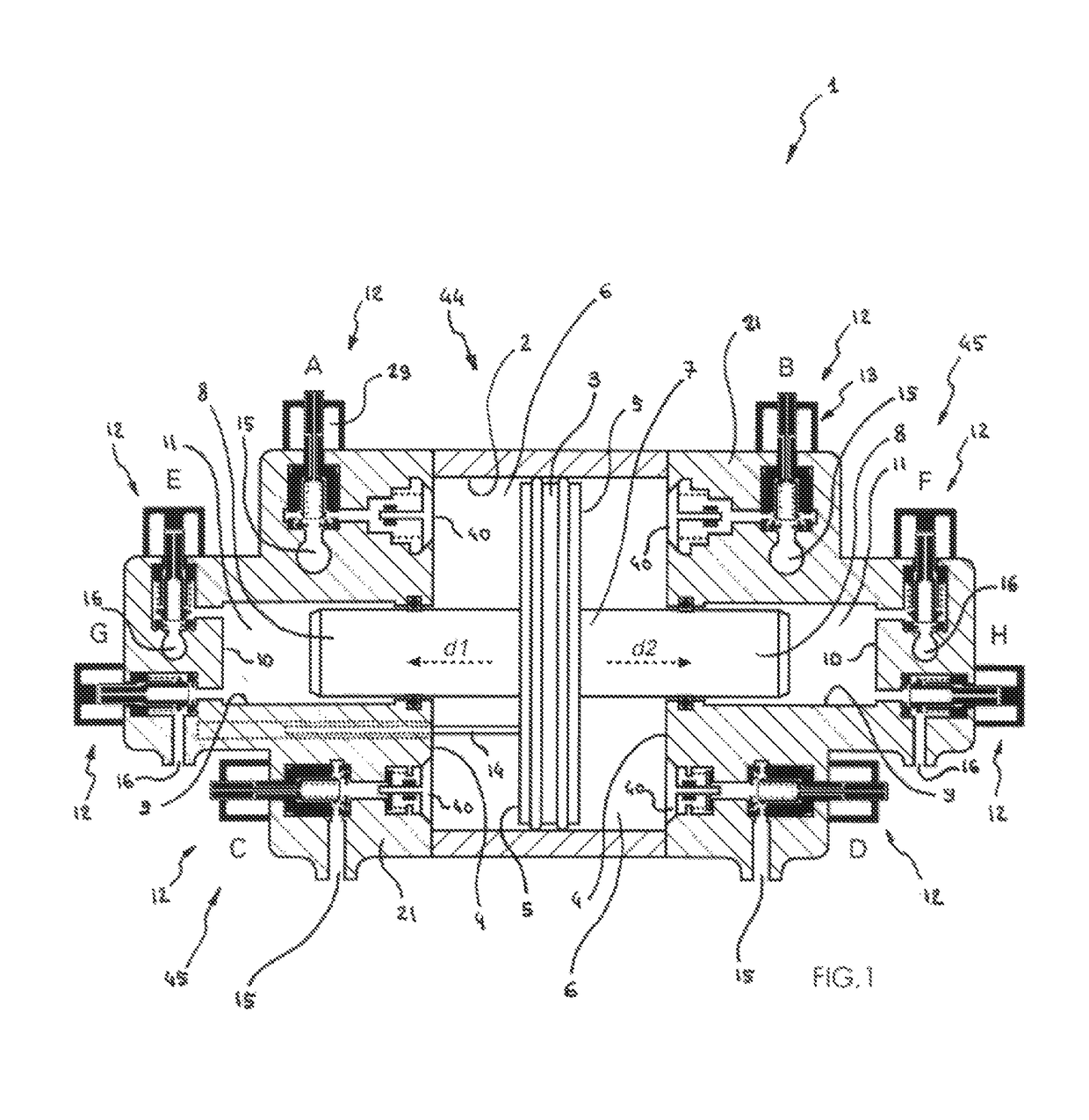 Reversible hydraulic pressure converter employing tubular valves