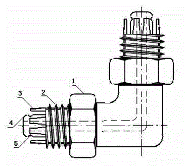 Pipeline 45-degree same-size rapid connector