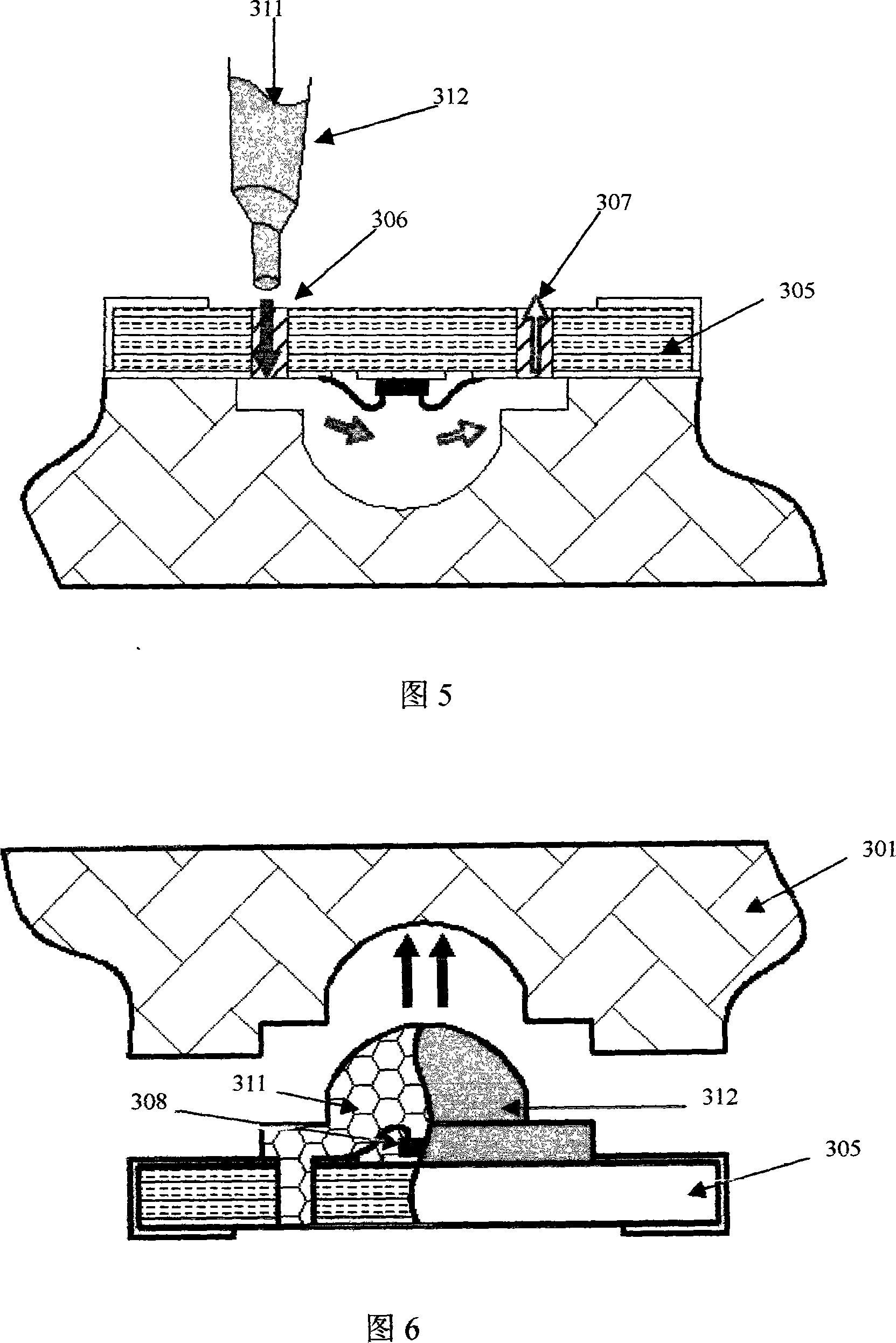 Power LED with glue-filling formed bottom and manufacturing method thereof