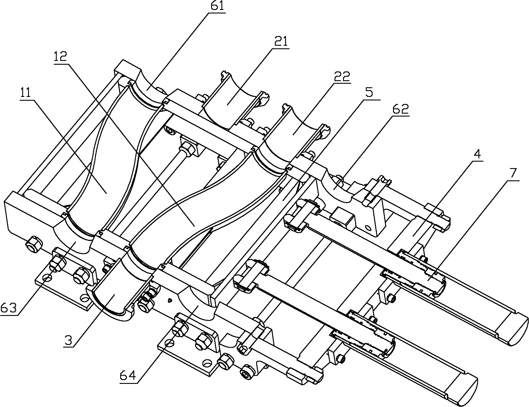 Material conveying system and conveying pipe switching device thereof