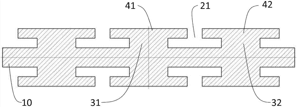 Flexible substrate with double-sided I-shaped composite structure