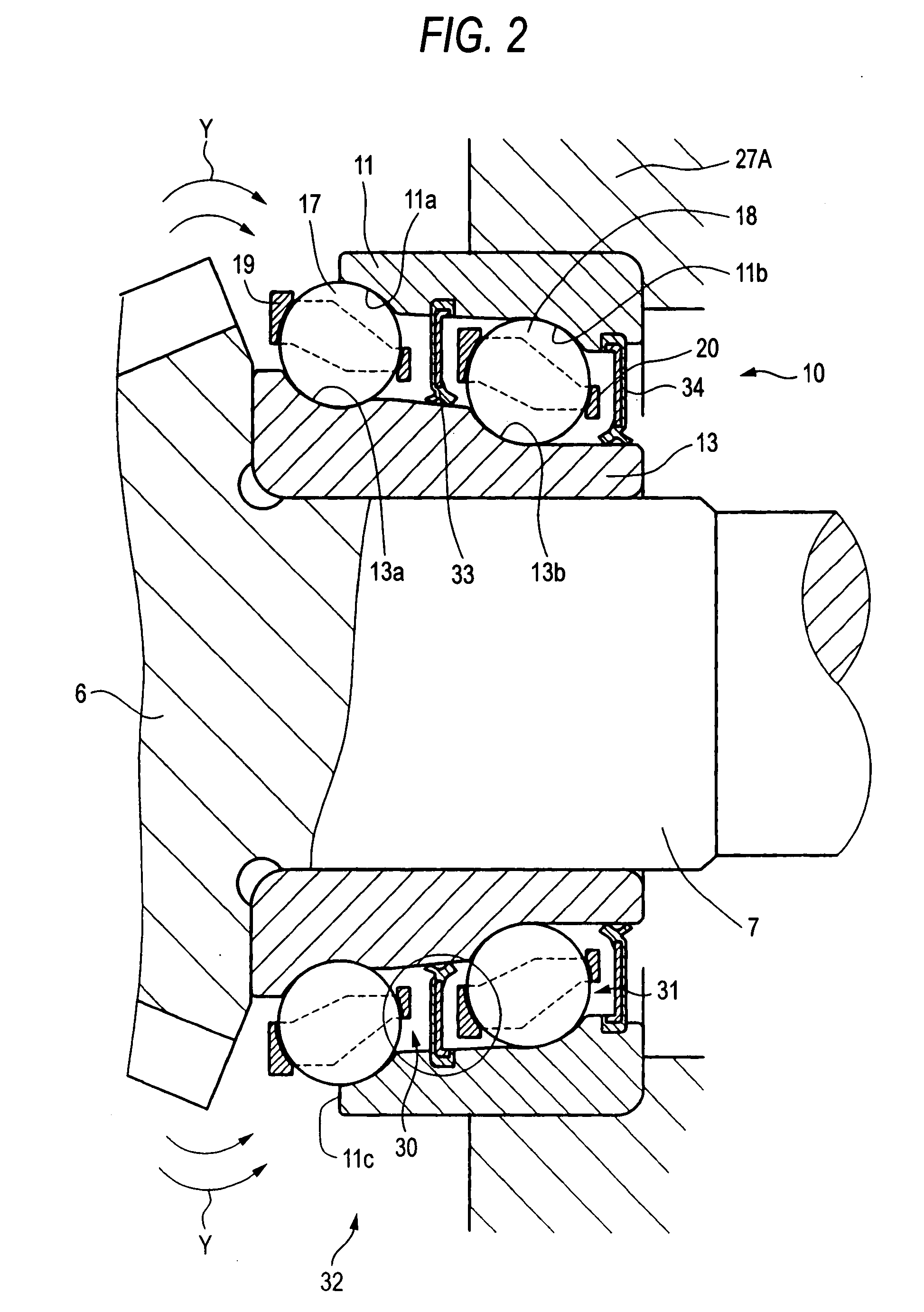 Rolling bearing device for supporting pinion shaft