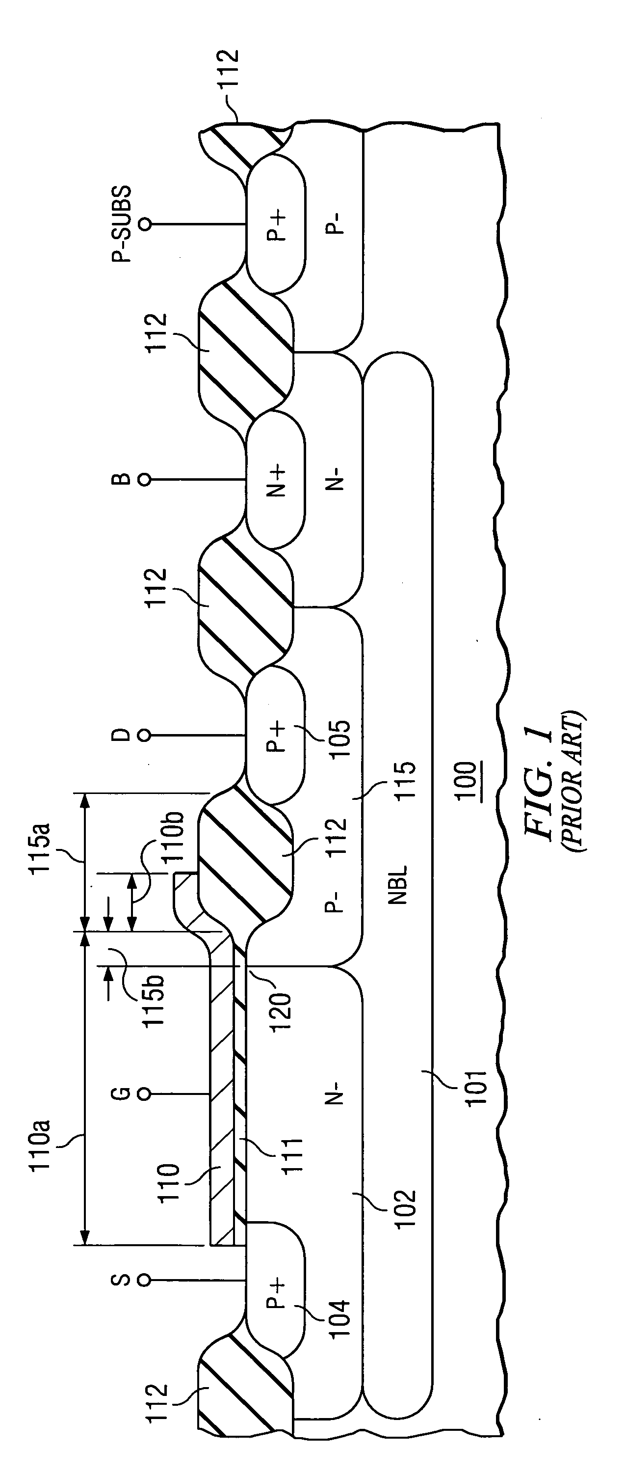 Low cost fabrication method for high voltage, high drain current MOS transistor