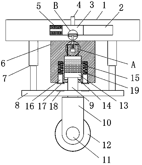 Undercarriage damping structure for near space solar energy unmanned aerial vehicle