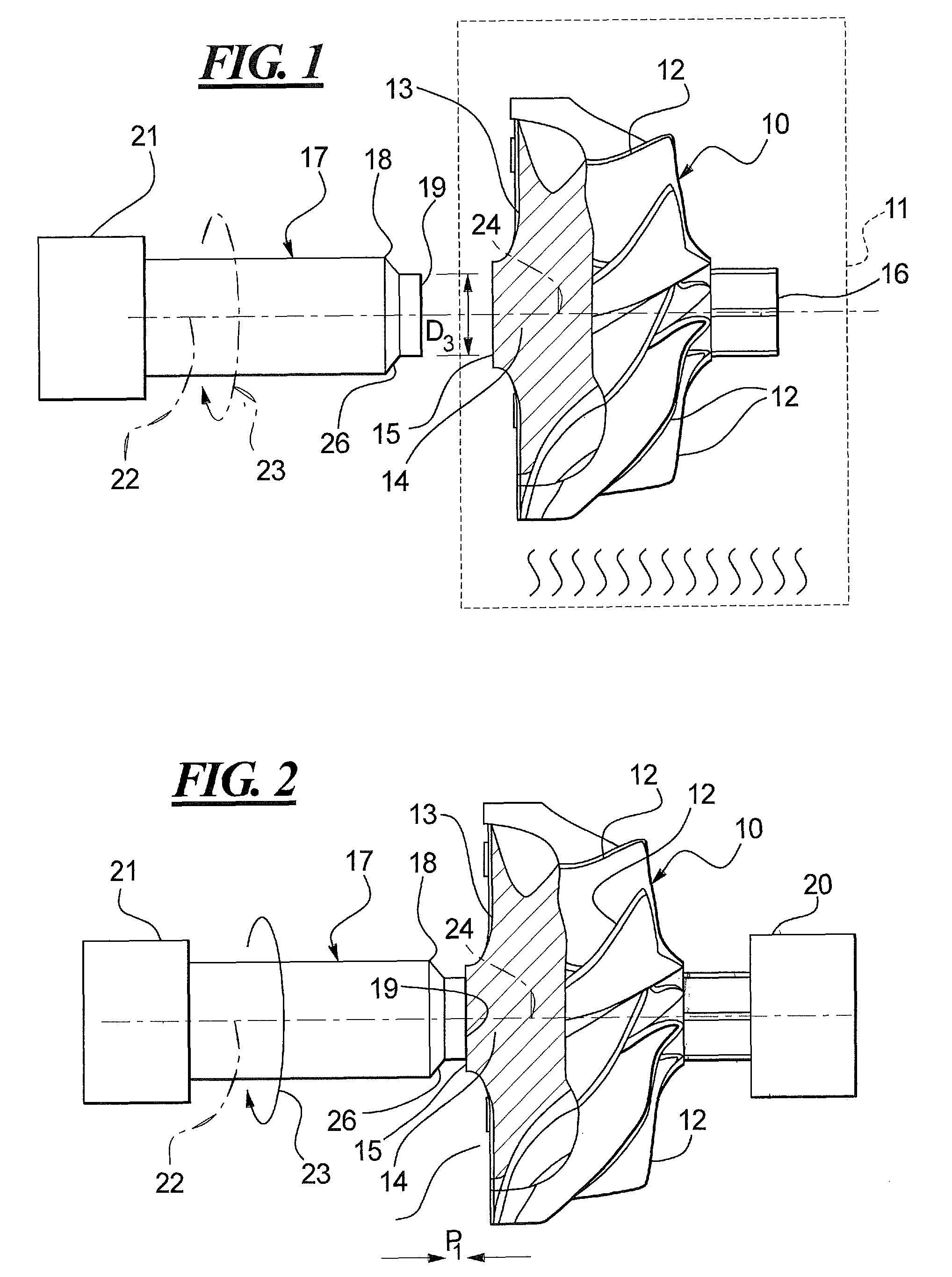 Friction welding of titanium aluminide turbine to titanium alloy shaft