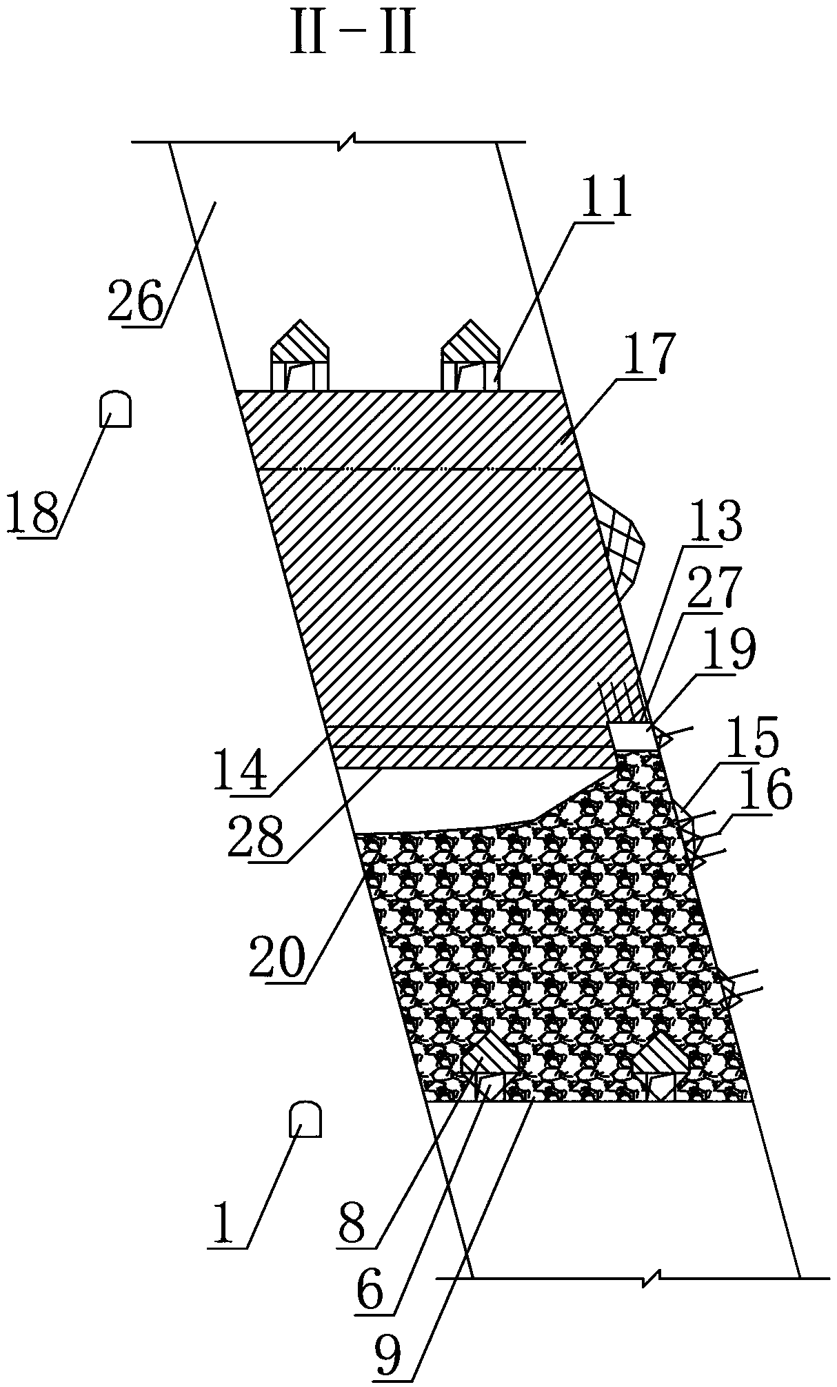 A kind of mining method for back mining the steeply inclined thick ore body with medium or higher stable ore body